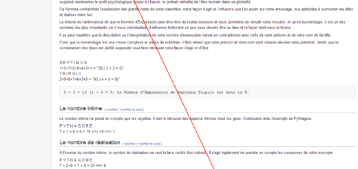 Screen shot Arithmancie Wikipédia